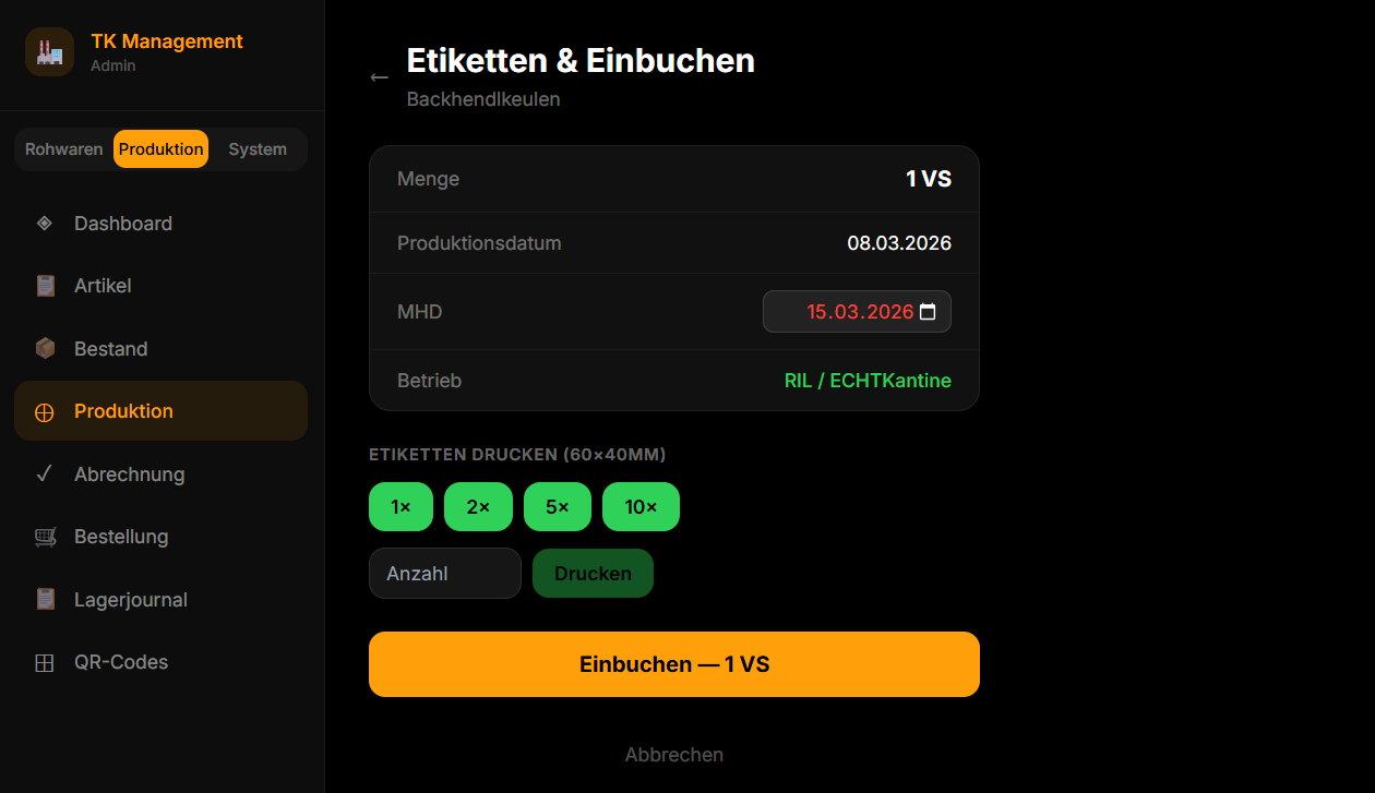 Etiketten & Einbuchen
